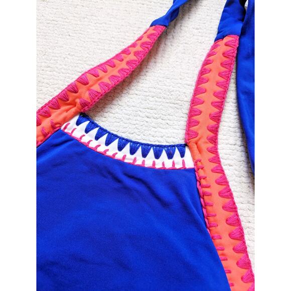 SEAFOLLY 'Summer Vibe' High Neck Halter Bikini Top Size 8 - Picture 5 of 10